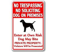 Beware of Dog Sign No Trespassing Dogs Yard Sign Dog Warning Signs for Fence Private Property No Soliciting Dog On Premises Enter at Own Risk Dog May Bite Keep Away from Fence 4th of July 8×12 Inch