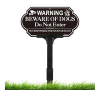 Beware of Dog Sign with Adjustable Height Stake Kit, Beware of Dogs Invisible Fence Sign, 14"x7"/39" High Rust- Free Aluminum Dog Signs, Fade/Weather Resistant, UV Protected, Plug and Play Ready