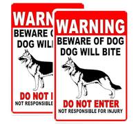 Beware of Dog Signs, 2 PCS, 7.87" x 11.81", Rust-Weatherproof, Outdoor Gate and Fence