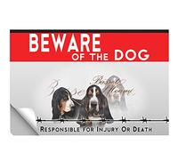 Beware of Dog Sticker Basset Hound