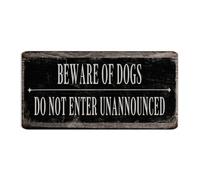 Beware Of Dogs Do Not Enter Unannounced 6x12 Inch Metal Signs Vintage Dining Room House Indoor Man Cave Decor Aluminum Metal Sign Dog Owner Gift Dog House Tin Signs for Coffee Bar