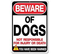 Beware Of Dogs Sign, Large 16 X 12 Inches Thick 0.40 Rust Free Heavy Duty Aluminum - Uv Printed - Fade Resistant - Reflective - Indoor Or Outdoor Use - Easy To Mount