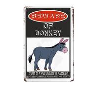 Beware of donkey sign, rust free beware of donkey warning signs, pre-drilled holes for easy mounting outdoor use for fence door or gate 8×12 INCH
