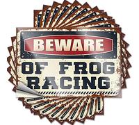 Beware of Frog Racing, Decals - Outdoor and Decor Mom Car Man Cave Sign