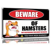 Beware Of Hamster Metal Tin Sign Not Responsible For Injury Or Death Funny Warning Signs Home Wall Decor Signs For Cafe Bar Kitchen 8x12 Inch