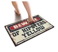 Beware Of Hipsters Yellow Outdoor Rug For Bow Horror Floor Runner Front | Pool Stuff Small Area Runners, Outside Door Mats For Front Door Decorative, Outside Door Mats For Back Door, Shaped, Butter