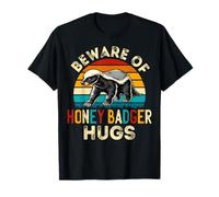 Beware of Honey Badger Hugs - Retro Honey Badger Lover Gifts T-Shirt