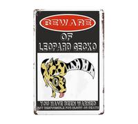 Beware of leopard gecko sign, rust free beware of leopard gecko warning signs, pre-drilled holes for easy mounting outdoor use for fence door or gate 8×12 INCH