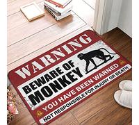 Beware Of Monkey With Carpet Anti-fatigue Cushioned Kitchen Fuzzy