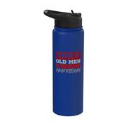 Beware of Old Men in Dangerous Professions Tough Bold Stainless Steel Insulated Water Bottle