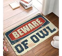 Beware Of Owl - Kitchen Mat Outdoor Round Super Absorbent Bath
