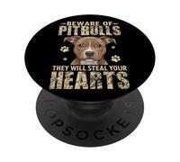 Beware Of Pitbulls They Will Steal Your Hearts PopSockets Adhesive PopGrip