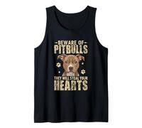 Beware Of Pitbulls They Will Steal Your Hearts Tank Top