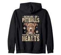 Beware Of Pitbulls They Will Steal Your Hearts Zip Hoodie