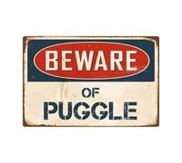 Beware Of Puggle Metal Tin Sign Warning Sign Safety Signs Aluminum Sign For Alt Room Decor, Indoor & Outdoor Signs For Home, Office, Work 20x30cm