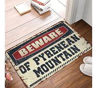 Beware Of Pyrenean Mountain Bathmat For Man Cave Items Retro Area