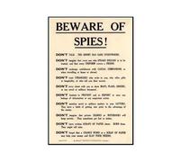 Beware of Spies Government Security Notice WWI Canvas Art Poster And Wall Art Picture Print Modern Family Bedroom Decor Unframe 24x36inch(60x90cm)