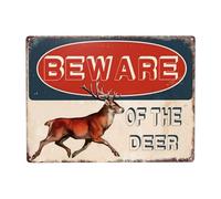 Beware Of The Deer Metal Sign Warning Sign Safety Signs For Home Outdoor Garden 16x12 Inches