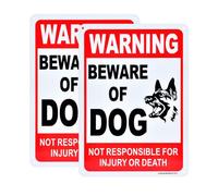 Beware of The Dog Aluminum Sign 10x7 Inch Dog Warning Signs Not Responsible for Injury Or Death 2 Pack