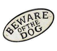Beware of The Dog - Oval Cast Iron Sign Plaque
