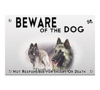 Beware of the dog plastic plate belgian shepherd