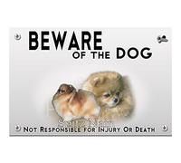Beware of the dog plastic plate German Spitz