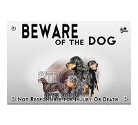 Beware of the dog plastic plate Gordon setter