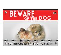 Beware of the dog plastic sign German Spitz