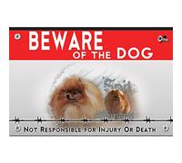 Beware of the dog plastic sign German Spitz