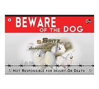 Beware of the dog plastic sign German Spitz