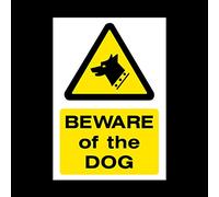 Beware of the dog Plastic Sign with double sided fixing tape - Fouling/Dog Area/Clean it up/Security Guard Dogs (MISC60)