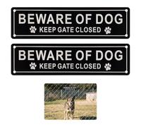 Beware of the Dog Sign, Beware of the Dogs Sign Outdoor Gate, Dog Warning Signs for Home Security, 2 Pack Aluminium Warning Plaques with Self Adhesive Backing for Fences and Gates