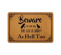 Beware Of The Dog The Cat Is Shady As Hell Front Door Mat Outdoor Mats Funny Doormat Fall Welcome Mats Mats Doormat Cute Bathroom Doormat Shoe Mat Porch 50x80cm
