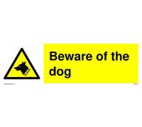 Beware of the dog with dog warning symbol Sign - 300x100mm - L31