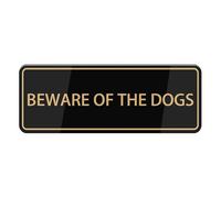 Beware Of The Dogs Sign, Self Adhesive Sign For Front Door Or Wall Quick And Easy Installation Premium Metal Tin Design For Your Home, Office, Public, Yard 4×16 Inch