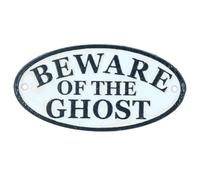 Beware Of The Ghost Cast Iron Sign Plaque Door Wall House Fence Gate Garden