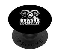 Beware Of The Goat Ram Warning Graphic PopSockets Adhesive PopGrip