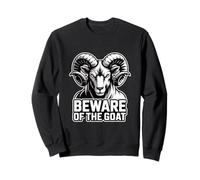 Beware Of The Goat Ram Warning Graphic Sweatshirt