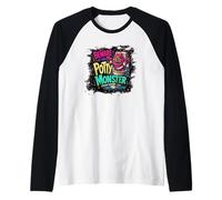 Beware of THE Potty Monster WEAR Diapers Raglan Baseball Tee