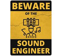 Beware of the Sound Engineer Funny Metal Wall Sign Art Gift Present 15 x 20cm