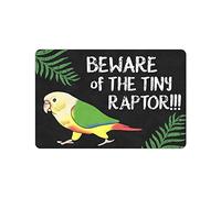 Beware of The Tiny Raptor Pineapple Conure Doormat,with Non Slip Backing Doormat,Parrot Owner Gift Idea 24X16 In