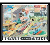 Beware of The Trains Model Railway Hornby Track Metal Sign 12"x8"