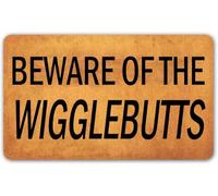 Beware Of The Wigglebutts Floor Mats Dust Grabbing Mat Entry Barrier Front Doormats For Kitchen Dogs Laundry Room 40 X 60Cm