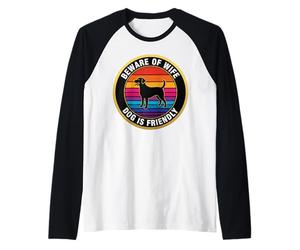 Beware of Wife Dog is Friendly Funny Dad Mom Tee Decor Gift Raglan Baseball Tee