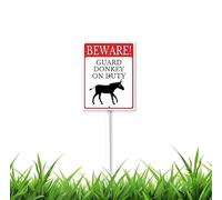 Beware Sign Yard Sign Guard Donkey on Duty Sign with Stake 8x12inch Aluminum Outdoor Decoration Sign Rustproof Sturdy Aluminum Sign for Outdoor Use Easy Install Set of 1