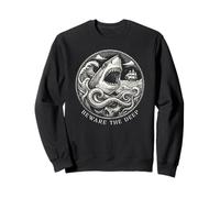 Beware The Deep Vintage Nautical Shark Kraken Art Sweatshirt