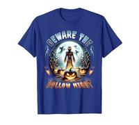 Beware The Hollow Night Scarecrow Horror Scene T-Shirt, Men, Royal Blue, X-Large