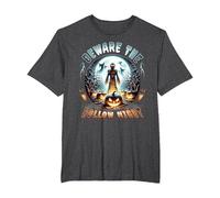 Beware The Hollow Night Scarecrow Horror Scene T-Shirt, Men's Big and Tall, Dark Heather Grey, 4X Tall