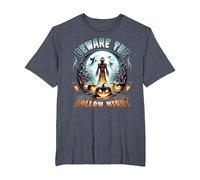 Beware The Hollow Night Scarecrow Horror Scene T-Shirt, Men's Big and Tall, Heather Blue, 5X Tall