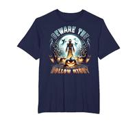 Beware The Hollow Night Scarecrow Horror Scene T-Shirt, Men's Big and Tall, Navy Blue, 4X Tall